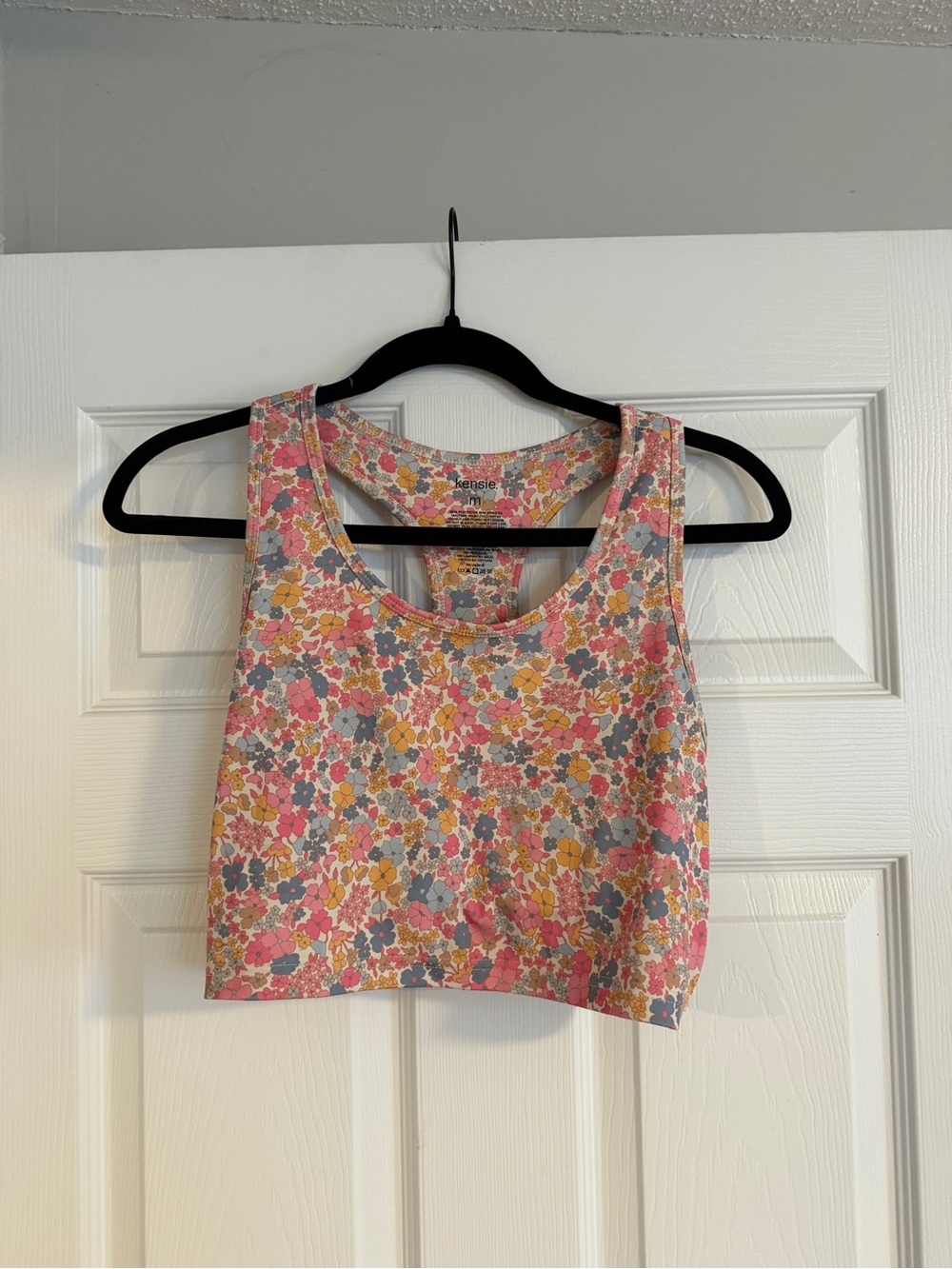 Floral Cropped Tank Top - Pink Multi